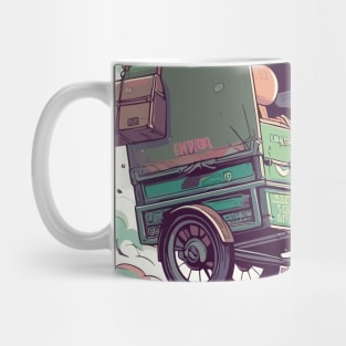 Frog on cargo bike Mug